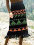 Böhmisch Ethnisch H-Linie Normal Maxikleid Rock