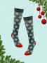 1 PAAR Weihnachten Hut Kartoonmuster Knie Socken