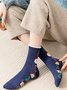 1 Paar Damen Weihnachten Kartoon Weihnachtsmann Elch Über den Wadensocken
