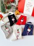 1 Paar Damen Weihnachten Kartoon Weihnachtsmann Elch Über den Wadensocken