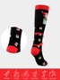 1 PAAR Weihnachten Hut Kartoonmuster Knie Socken