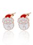 Kartoon Strass Weihnachten Hut Zucht Ohrringe