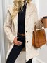 Damen Unifarben Vlies Weit Teddy Jacke