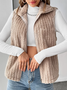 Damen Unifarben Vlies Weit Tanktop