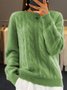 Damen Unifarben Langarm Bequem Lässig Pullover