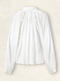 V-Ausschnitt Langarm Unifarben Spitzenrand Regelmäßig Weit Bluse für Damen