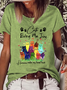 Lässig Textbriefe Rundhals Kurzarm T-Shirt
