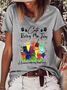 Lässig Textbriefe Rundhals Kurzarm T-Shirt