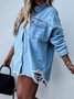 Damen Unifarben Regelmäßig Weit Jacke