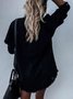 Damen Unifarben Regelmäßig Weit Jacke