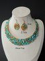 4 Stück/Set Luxuriös Multifarben Strass Verziert Metall Halsband Halskette Set