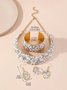 4 Stück/Set Luxuriös Multifarben Strass Verziert Metall Halsband Halskette Set