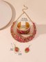 4 Stück/Set Luxuriös Multifarben Strass Verziert Metall Halsband Halskette Set