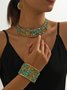 4 Stück/Set Luxuriös Multifarben Strass Verziert Metall Halsband Halskette Set