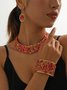 4 Stück/Set Luxuriös Multifarben Strass Verziert Metall Halsband Halskette Set