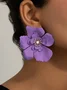 1 Paar Elegant Blume Strass Zucht Ohrringe