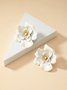 1 Paar Elegant Blume Strass Zucht Ohrringe