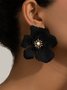 1 Paar Elegant Blume Strass Zucht Ohrringe