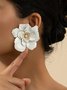 1 Paar Elegant Blume Strass Zucht Ohrringe