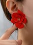 1 Paar Elegant Blume Strass Zucht Ohrringe