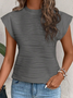 Halber Rollkragen Kurzarm Unifarben Regelmäßig Regelmäßige Passform Bluse für Damen
