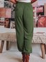 Lässig Unifarben Lang Hose