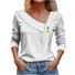 Lässig Unifarben Asymmetrisch Langarm T-Shirt