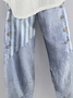 Lässig Gestreift Knöchelhose Hose