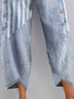 Lässig Gestreift Knöchelhose Hose