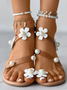 Urlaub Unifarben Slip On Flach Riemchensandalen Abziehbilder