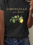 Lässig Zitrone Rundhals Kurzarm T-Shirt