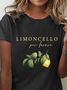 Lässig Zitrone Rundhals Kurzarm T-Shirt