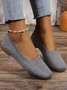 Lässig Unifarben Slip On Flach Flache Schuhe
