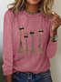 Lässig Hirsch Rundhals Langarm T-Shirt