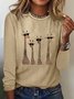 Lässig Hirsch Rundhals Langarm T-Shirt
