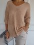 Damen Garn/Wollgarn Unifarben Dreiviertelärmel Bequem Lässig Pullover