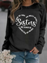 Lässig Rundhals Textbriefe Sweatshirt