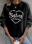 Lässig Rundhals Textbriefe Sweatshirt
