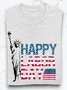 Lässig Buchstabenmuster Rundhals Langarm T-Shirt