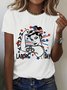 Lässig Unifarben Rundhals Kurzarm T-Shirt