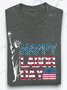 Lässig Buchstabenmuster Rundhals Langarm T-Shirt