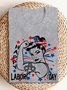 Lässig Unifarben Rundhals Kurzarm T-Shirt