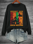 Lässig Rundhals Textbriefe Sweatshirt