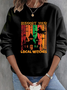 Lässig Rundhals Textbriefe Sweatshirt