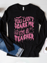 Lässig Textbriefe Rundhals Langarm T-Shirt