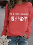 Lässig Rundhals Textbriefe Sweatshirt