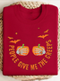 Lässig Rundhals Textbriefe Sweatshirt