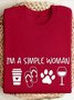 Lässig Rundhals Textbriefe Sweatshirt