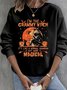 Lässig Rundhals Textbriefe Sweatshirt
