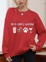 Lässig Rundhals Textbriefe Sweatshirt